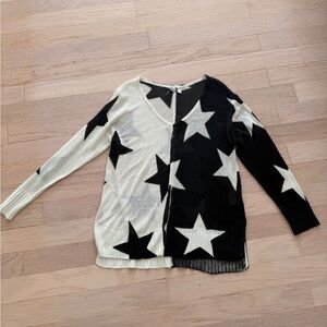 Black and White Star Pattern Women Sweater